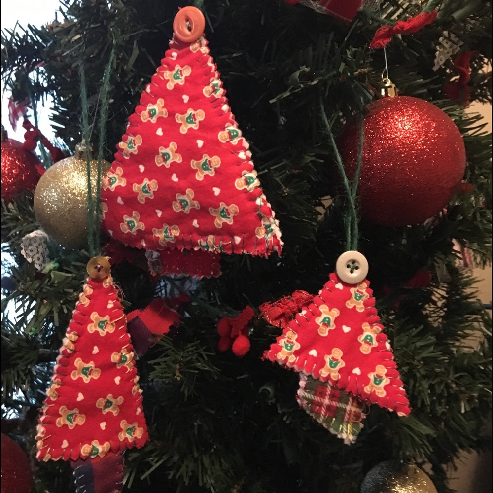 Set of 3 Handmade Farmhouse gingerbread Ornaments